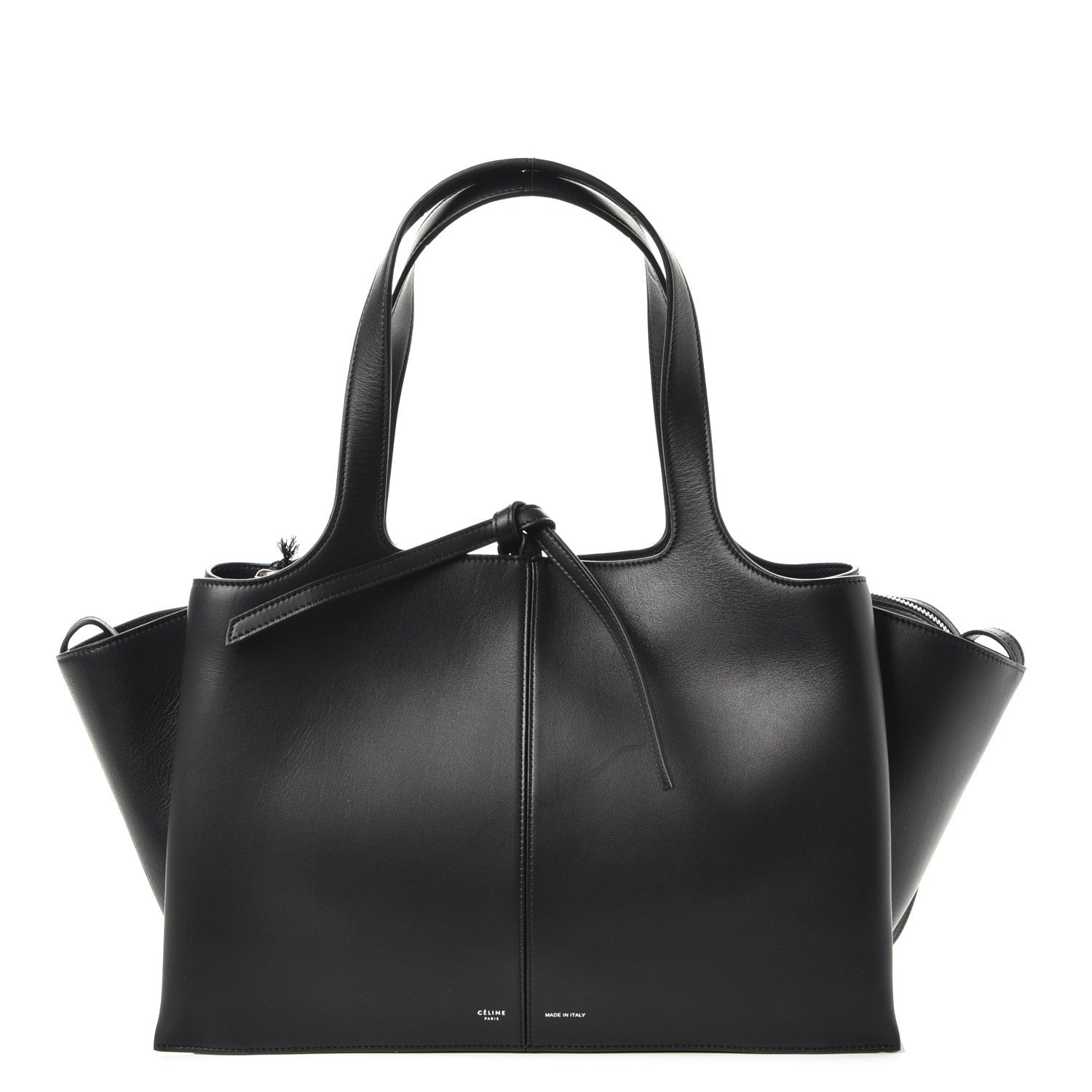 Celine Supple Natural Calfskin Medium Tri-Fold Bag Black 1 of 8