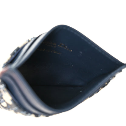 Christian Dior Oblique Calfskin 30 Montaigne Freesia Card Holder Blue 5 of 8