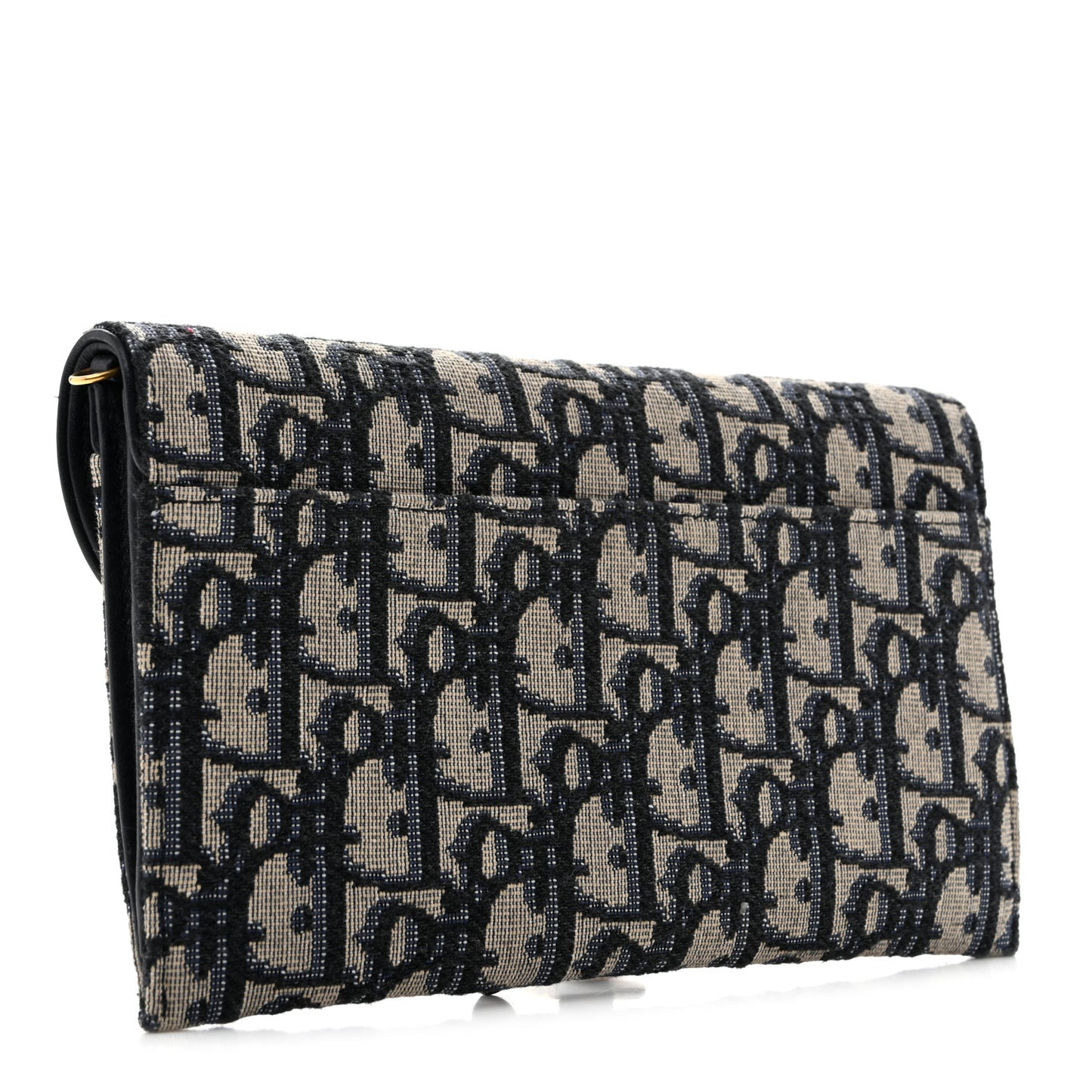 Oblique Saddle Chain Long Wallet Blue