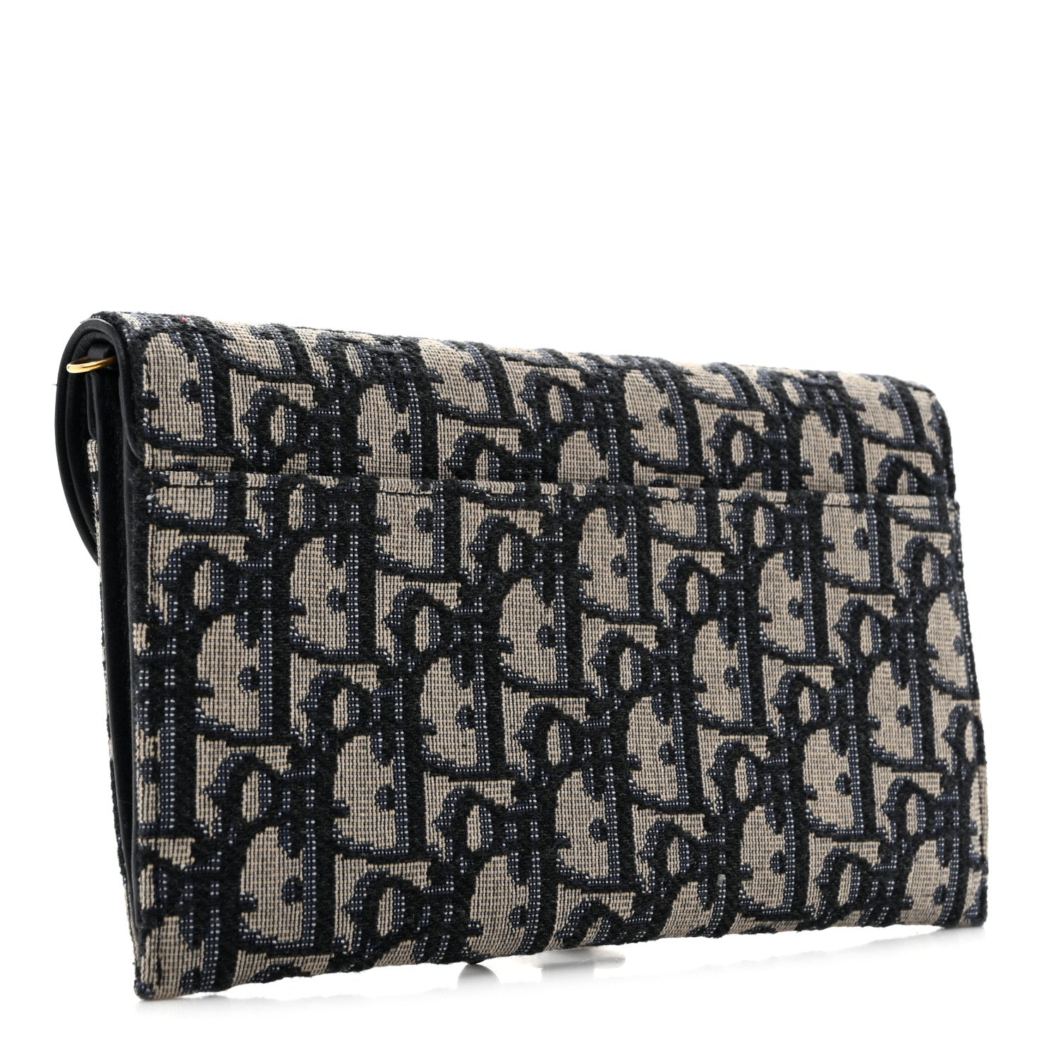Christian Dior Oblique Saddle Chain Long Wallet Blue 3 of 10