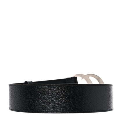 Gucci Textured Dollar Calfskin Nickel Double G 40mm Belt 80 32 Black 2 of 4