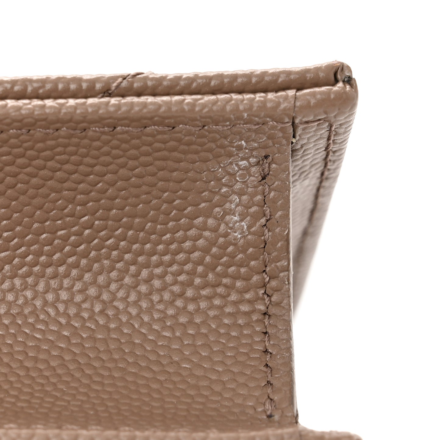 Grain De Poudre Matelasse Chevron Monogram Envelope Chain Wallet Dark Latte