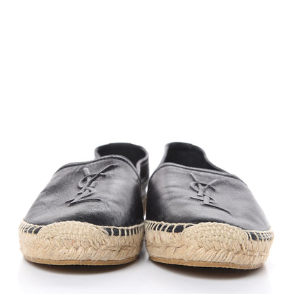 Saint Laurent Lambskin Monogram Espadrilles 37.5 Black 2 of 10