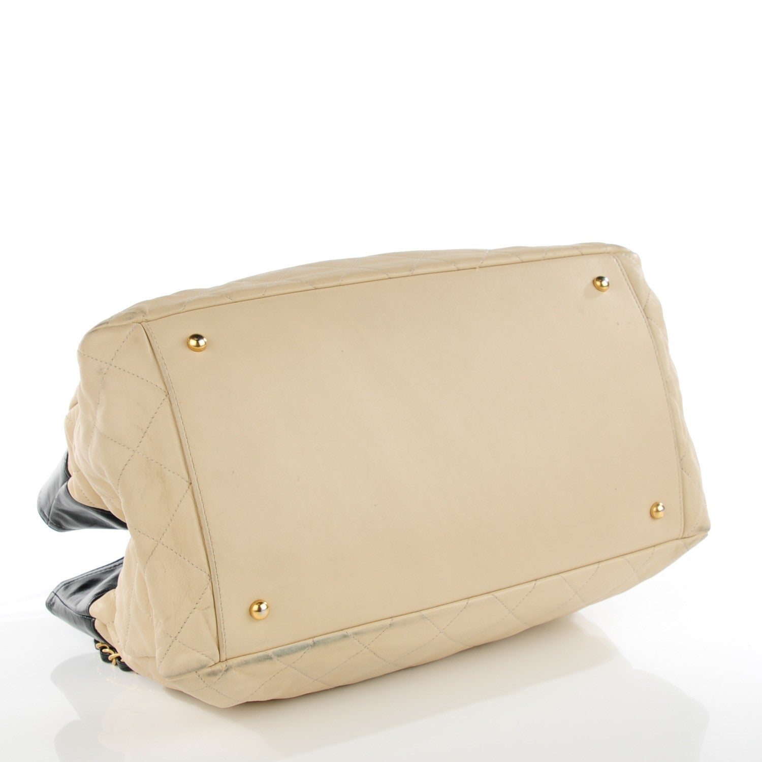 Chanel Calfskin Quilted In The Mix Shopping Tote Beige Black 4 of 9