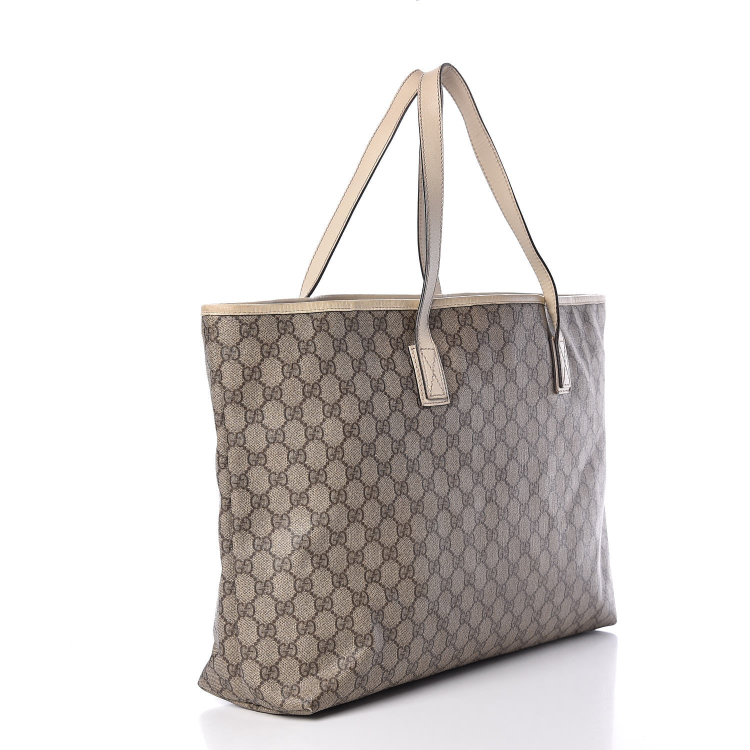Gucci GG Supreme Monogram Large Zippered Shopping Tote Off White 3 of 20