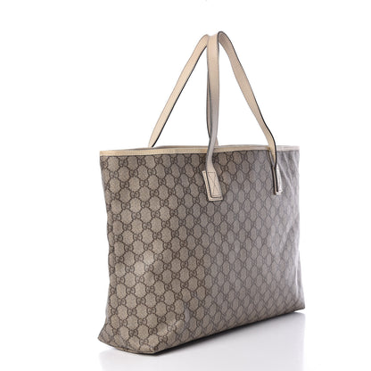 Gucci GG Supreme Monogram Large Zippered Shopping Tote Off White 3 of 20