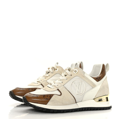 Louis Vuitton Suede Monogram Run Away Sneakers 36 White 3 of 8