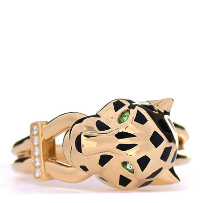 Cartier 18K Pink Gold Diamond Tsavorite Garnet Black Onyx Panthere de Cartier Ring 56 7.5 3 of 6