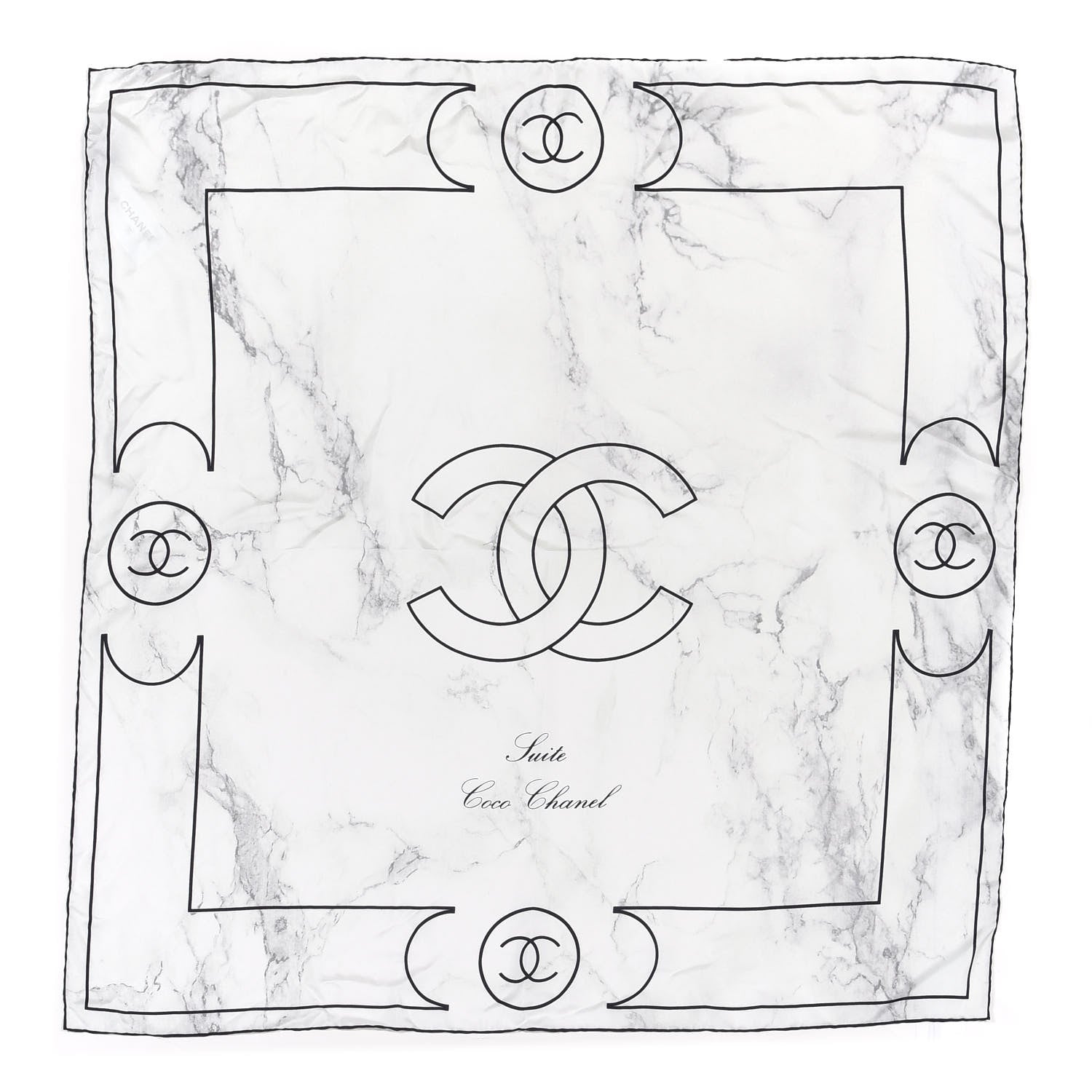 Chanel Silk Square Scarf Black 1 of 4