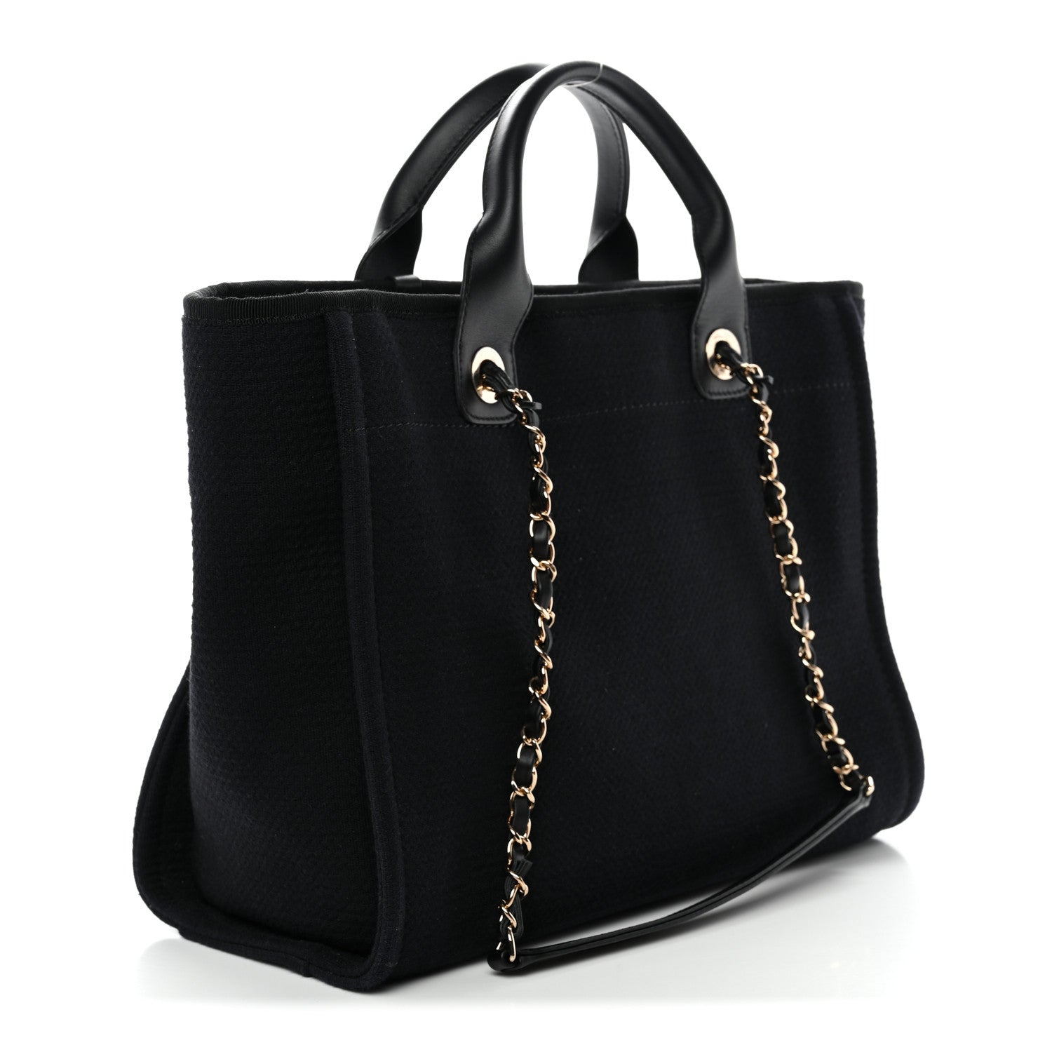 Chanel Mixed Fibers Small Deauville Tote Black 4 of 14