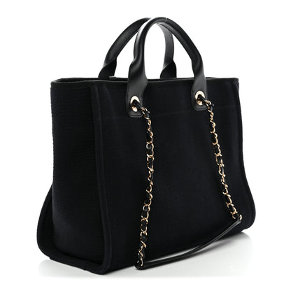 Chanel Mixed Fibers Small Deauville Tote Black 4 of 14