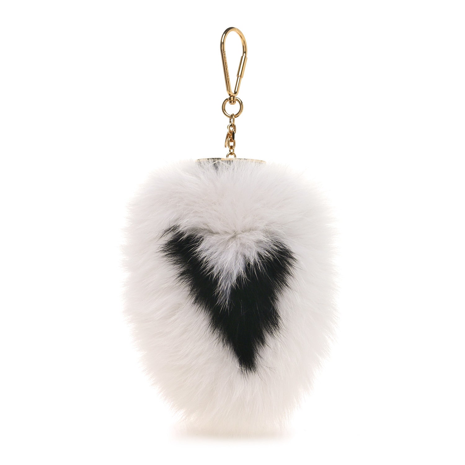 Louis Vuitton Fox Fur Fuzzy V Bag Charm White 1 of 5