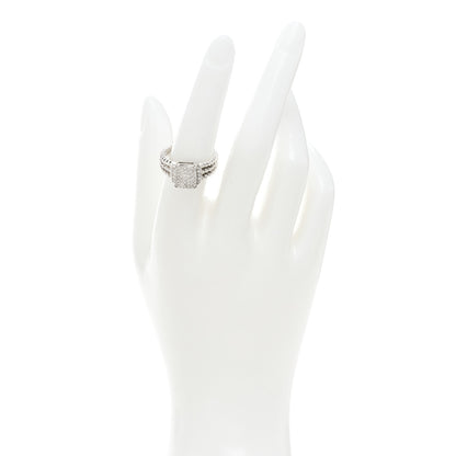 David Yurman Sterling Silver Diamond 10mm Petite Wheaton Ring 55 7.25 2 of 4