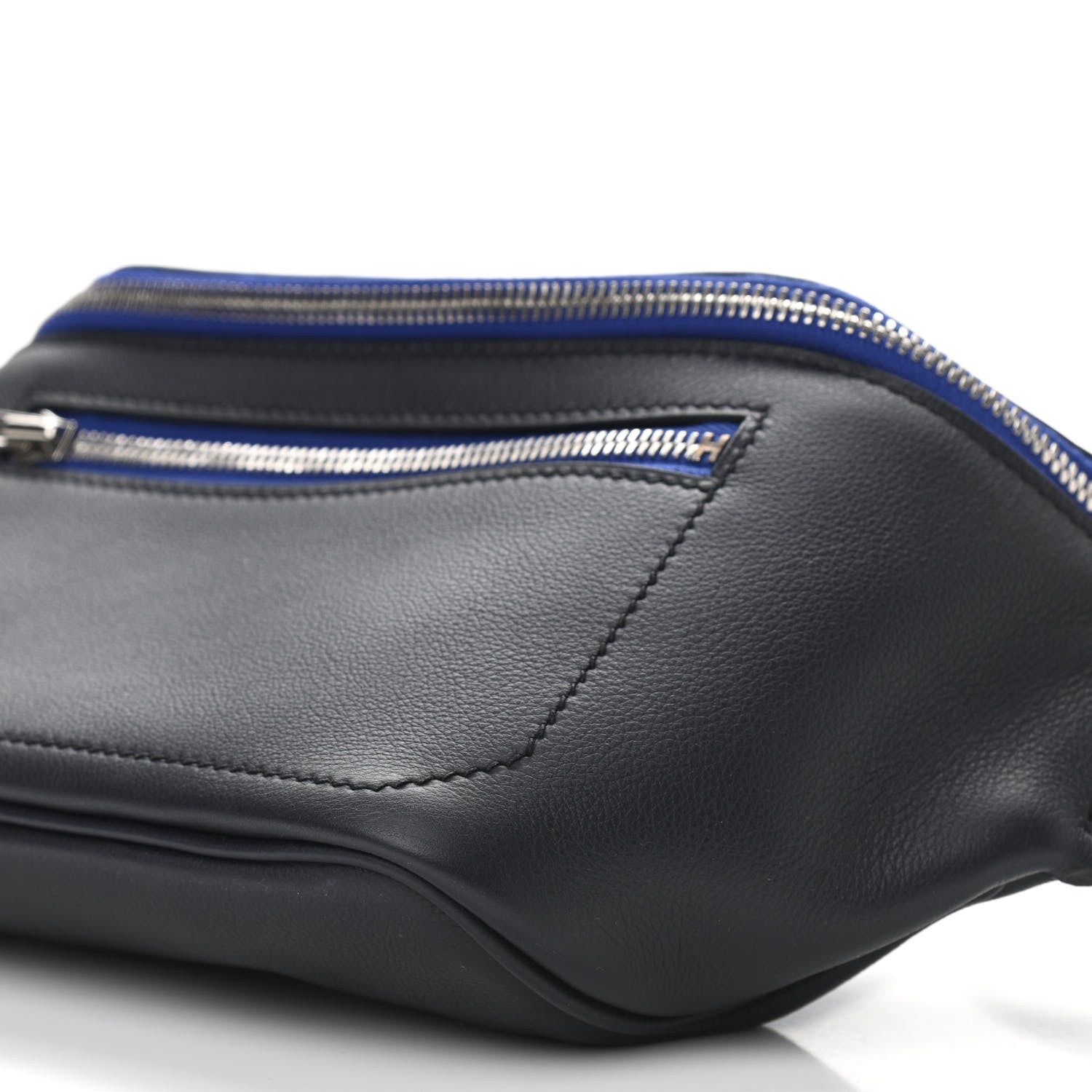 Hermes Taurillon Cristobal Cityslide Belt Bag Bleu Indigo Bleu Electrique 10 of 12