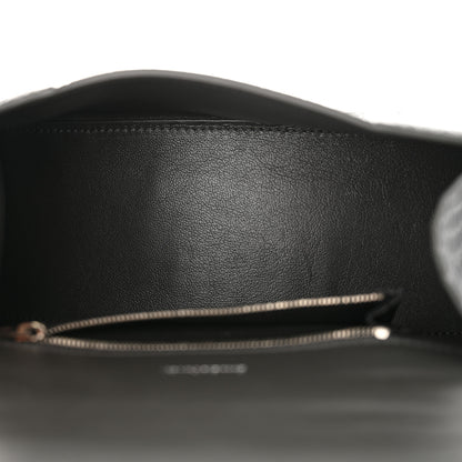 Balenciaga Shiny Calfskin Crocodile Embossed Small Hourglass Top Handle Bag Dark Grey 5 of 14