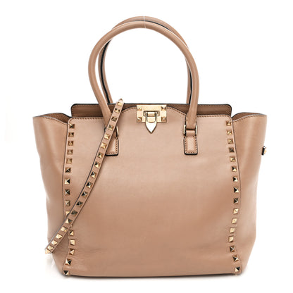 Valentino Garavani Vitello Rockstud Double Handle Tote Alpaca 1 of 9