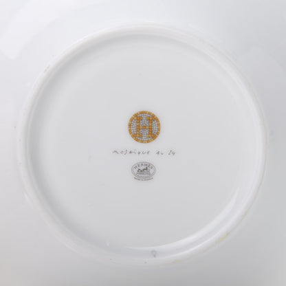 Hermes Porcelain Mosaique Au 24 Gold Breakfast Cup and Saucer 6 of 9