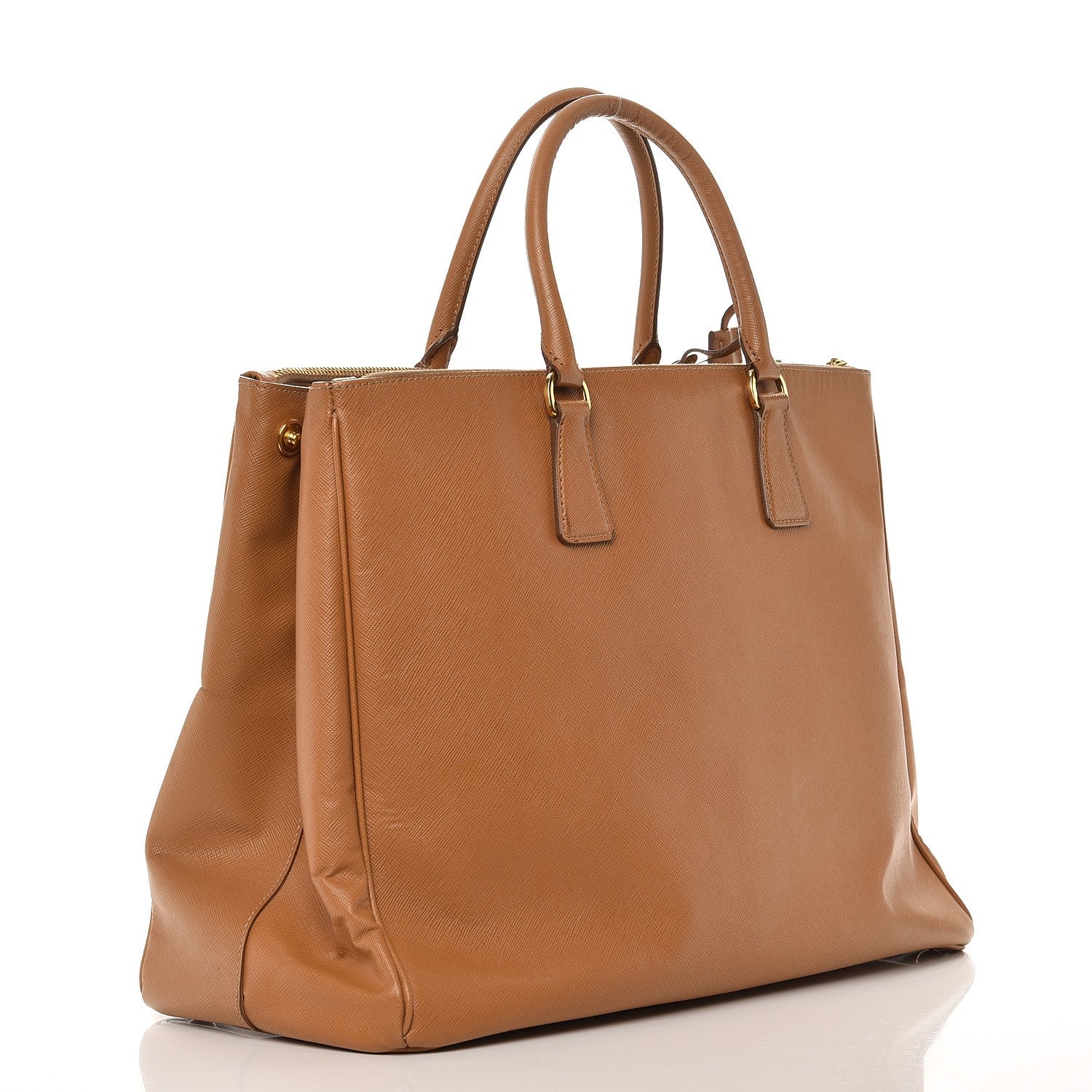 Prada Saffiano Large Galleria Double Zip Tote Caramel 3 of 12