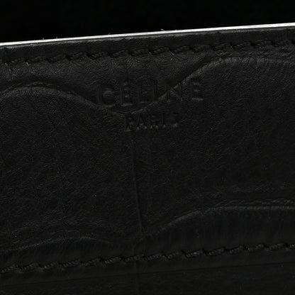 Celine Crocodile Embossed Calfskin Medium Phantom Luggage Black 6 of 11