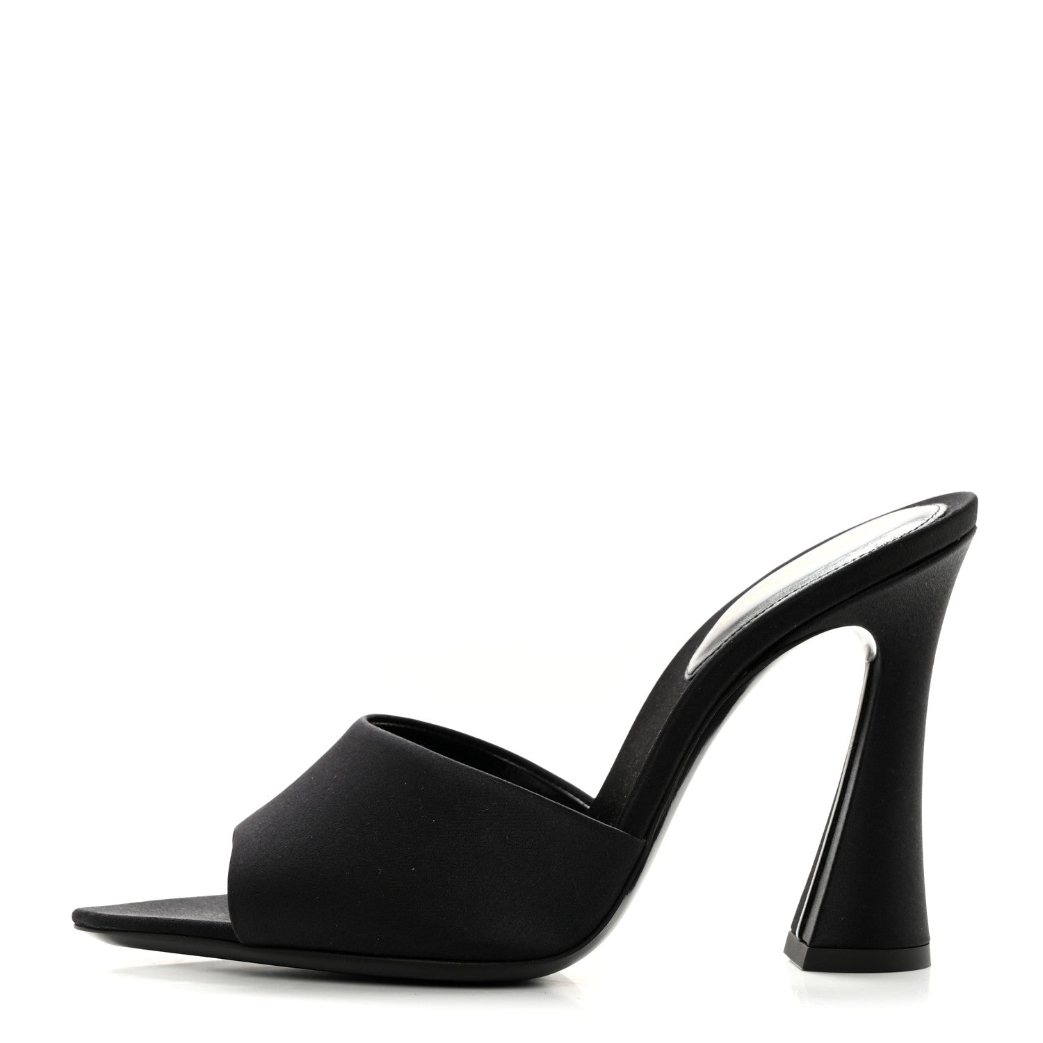 Saint Laurent Crepe Satin Gippy Mule Sandals 36.5 Black 1 of 9