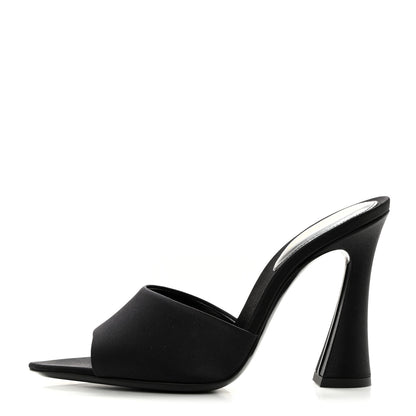 Saint Laurent Crepe Satin Gippy Mule Sandals 36.5 Black 1 of 9