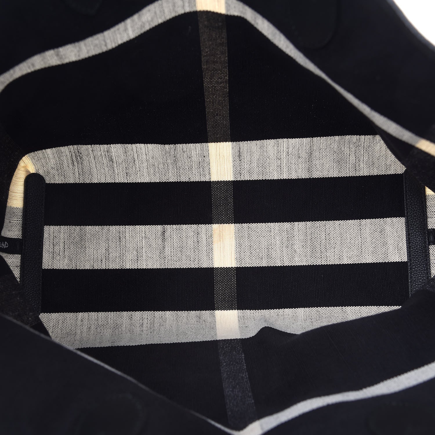 Burberry Coated Canvas Mega Check Medium Doodle Tote Black White 5 of 8
