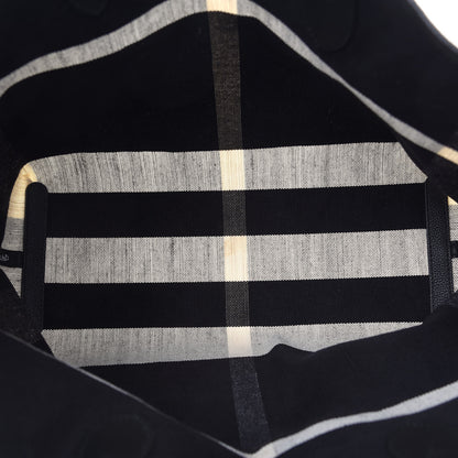 Burberry Coated Canvas Mega Check Medium Doodle Tote Black White 5 of 8