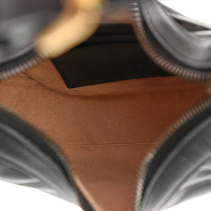 Gucci Calfskin Matelasse Chevron Mini GG Marmont Half Moon Hobo Black 5 of 11