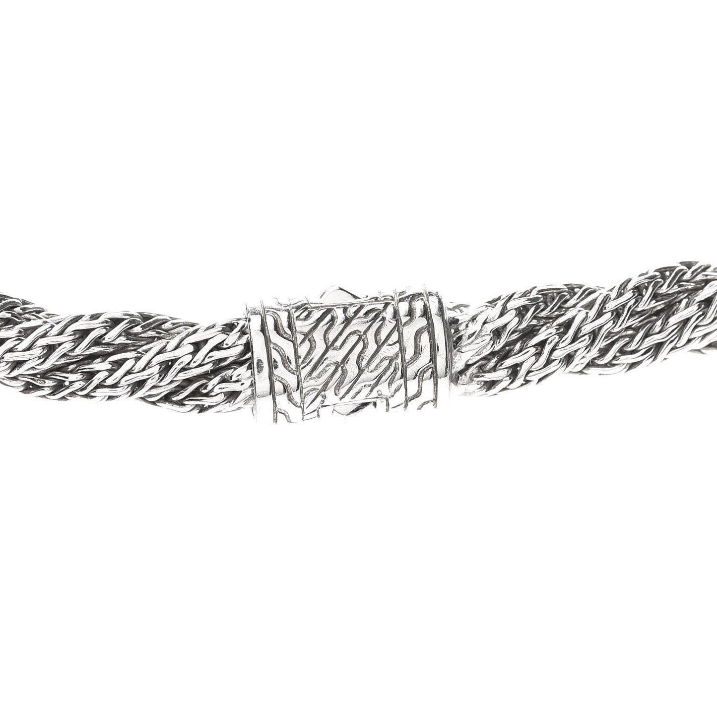 Sterling Silver Diamond 6mm Twisted Chain Necklace