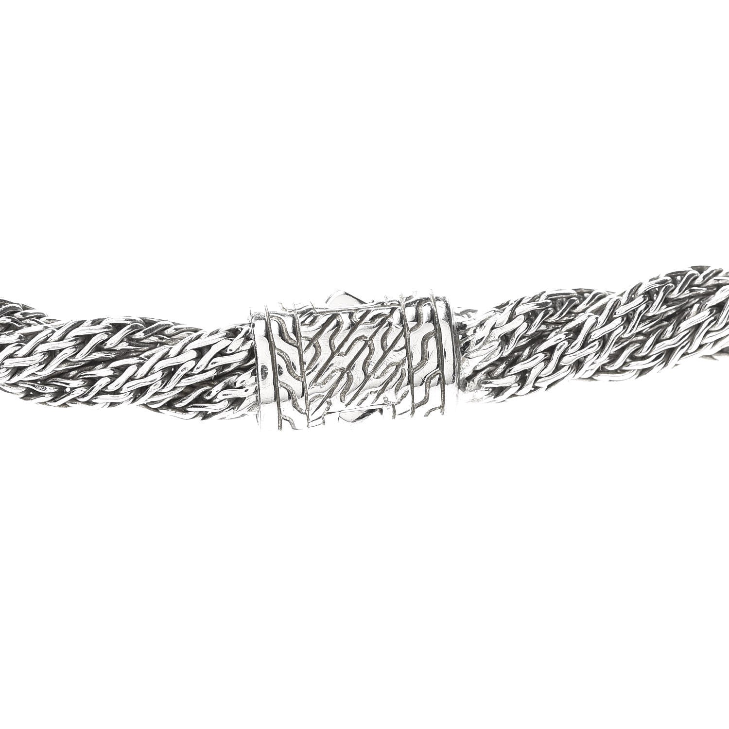 John Hardy Sterling Silver Diamond 6mm Twisted Chain Necklace 4 of 6