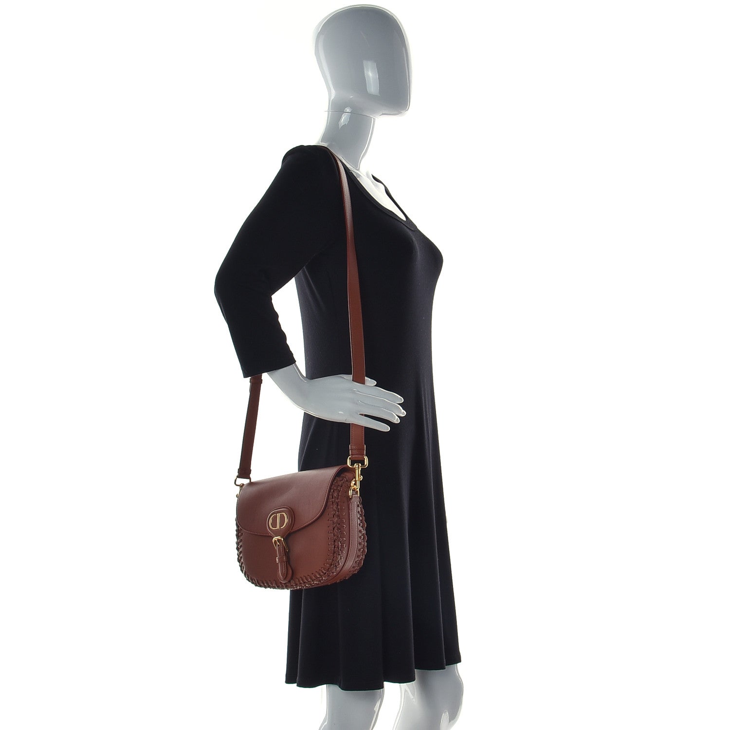 Christian Dior Grained Calfskin Medium Whipstitched Bobby Bag Dark Tan 2 of 25