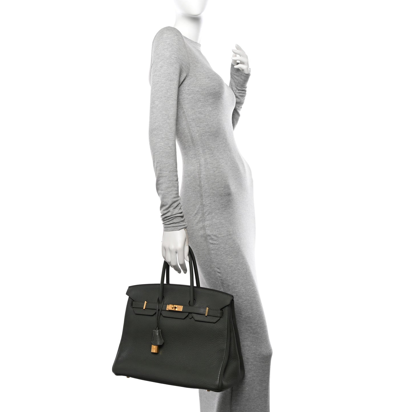Taurillon Clemence Birkin 35 Vert De Gris