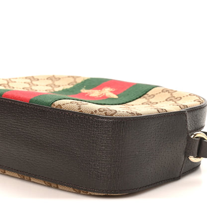 Gucci GG Supreme Monogram Web Small Webby Bee Shoulder Bag Dark Brown 10 of 10