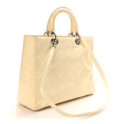 Christian Dior Patent Cannage Large Lady Dior White 3 of 11
