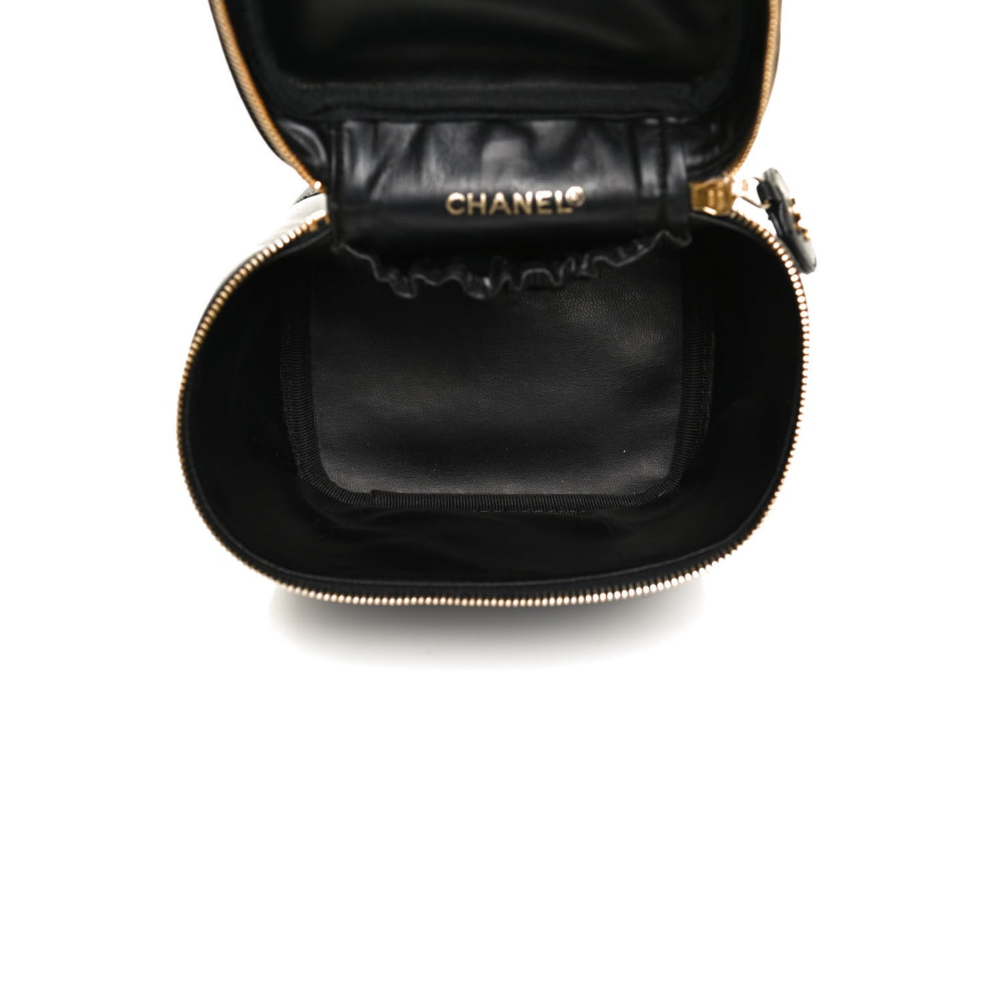 Calfskin Cosmetic Vanity Bag Black