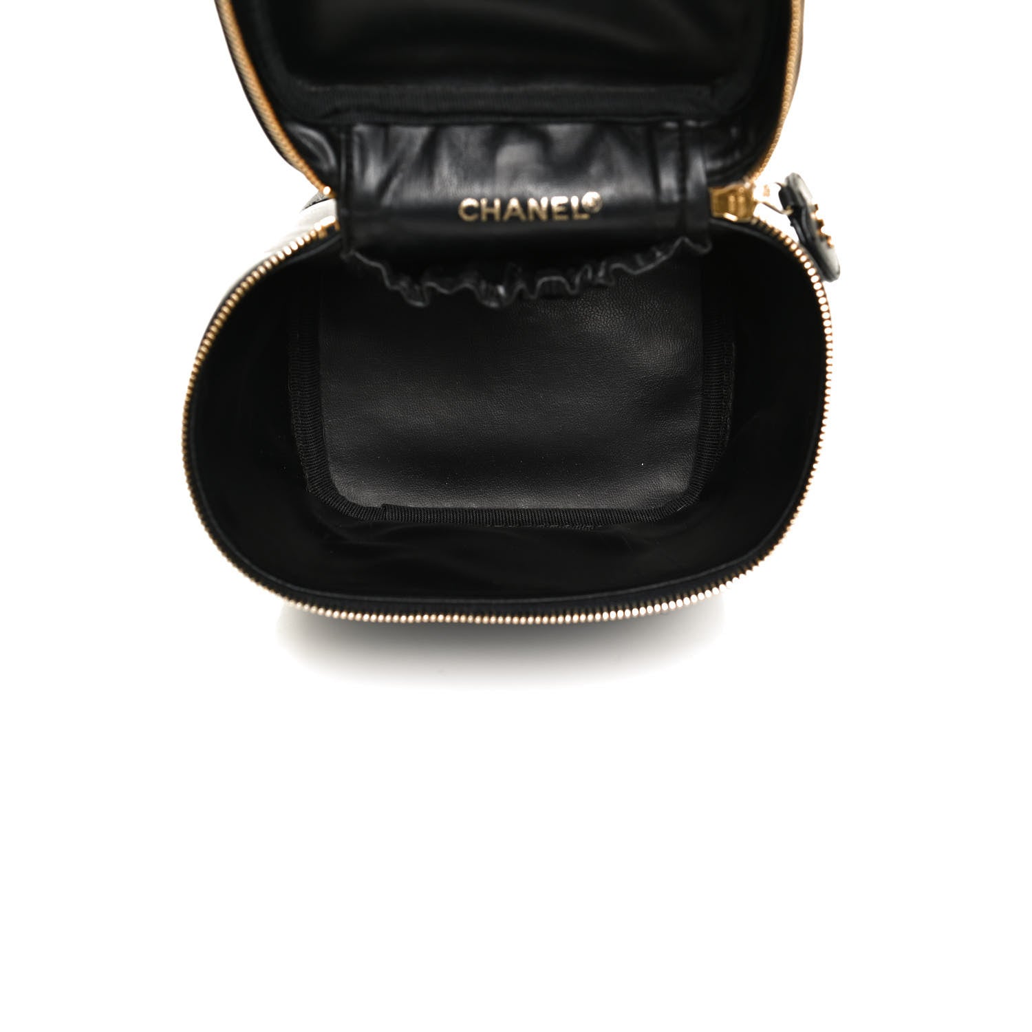 Chanel Calfskin Cosmetic Vanity Bag Black 4 of 10