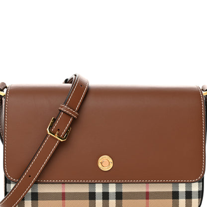 Burberry Calfskin Vintage Check New Hampshire Bag Archive Beige Tan 8 of 11