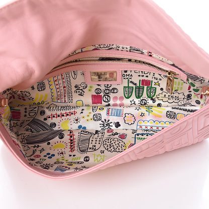 Fendi Nappa Logo Embossed Baguette Pink 5 of 9