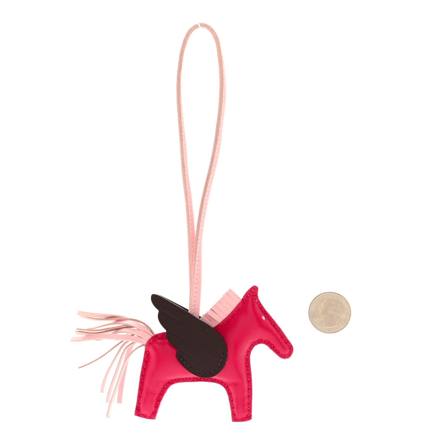 Milo Lambskin Grigri Rodeo Pegase Horse Bag Charm PM Framboise Rose Sakura Rouge Sellier