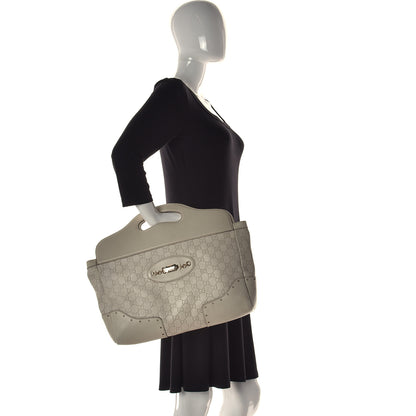 Gucci Guccissima Medium Punch Top Handle Tote White 2 of 16