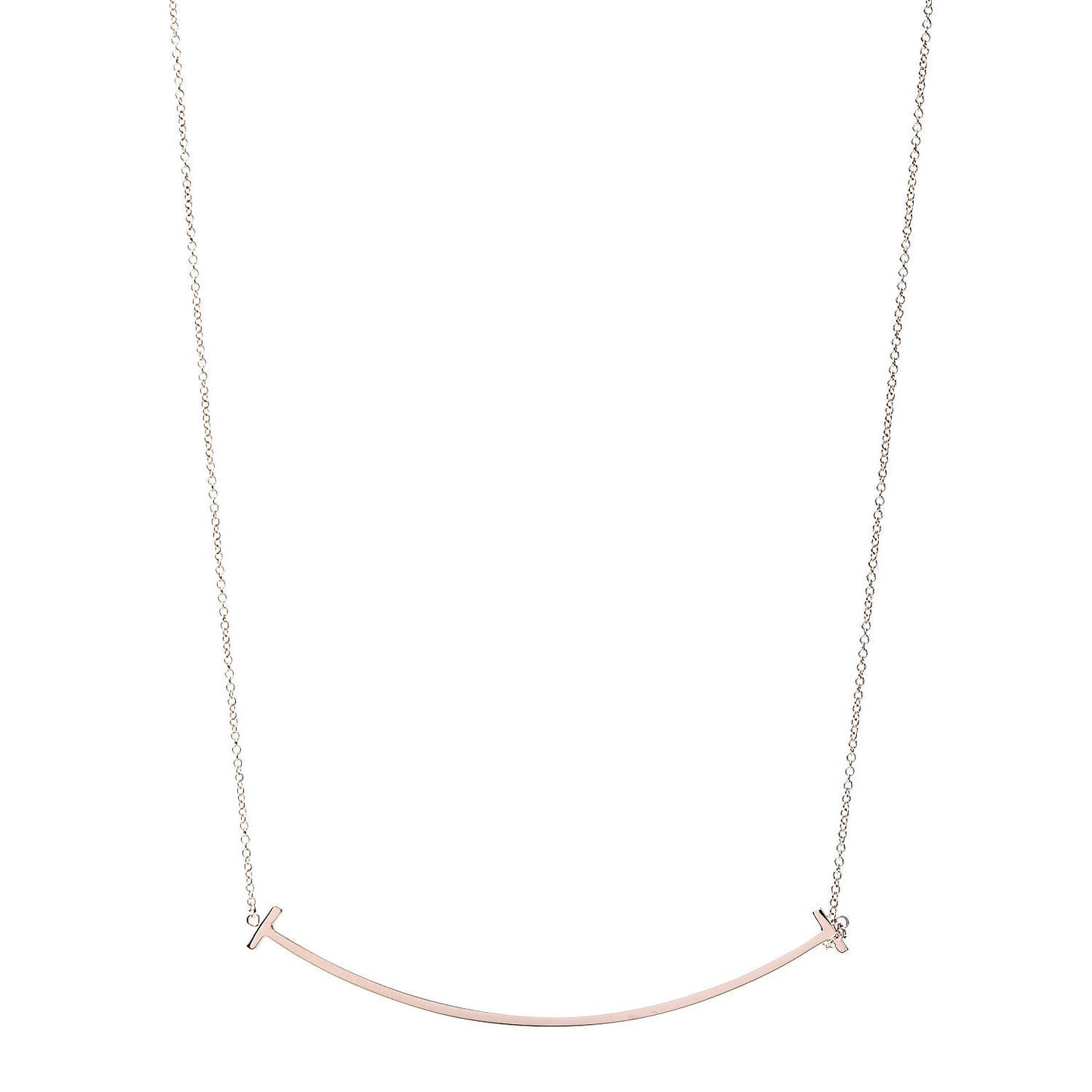 18K Rose Gold T Smile Pendant Necklace