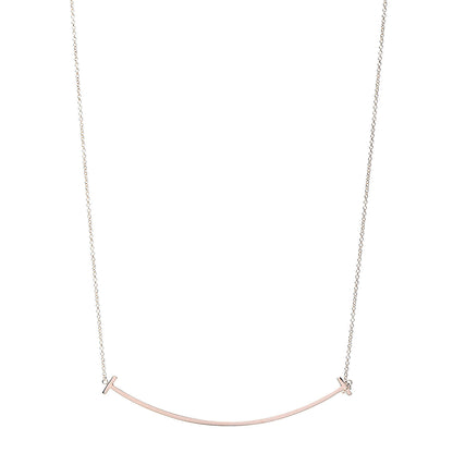 Tiffany 18K Rose Gold T Smile Pendant Necklace 1 of 6