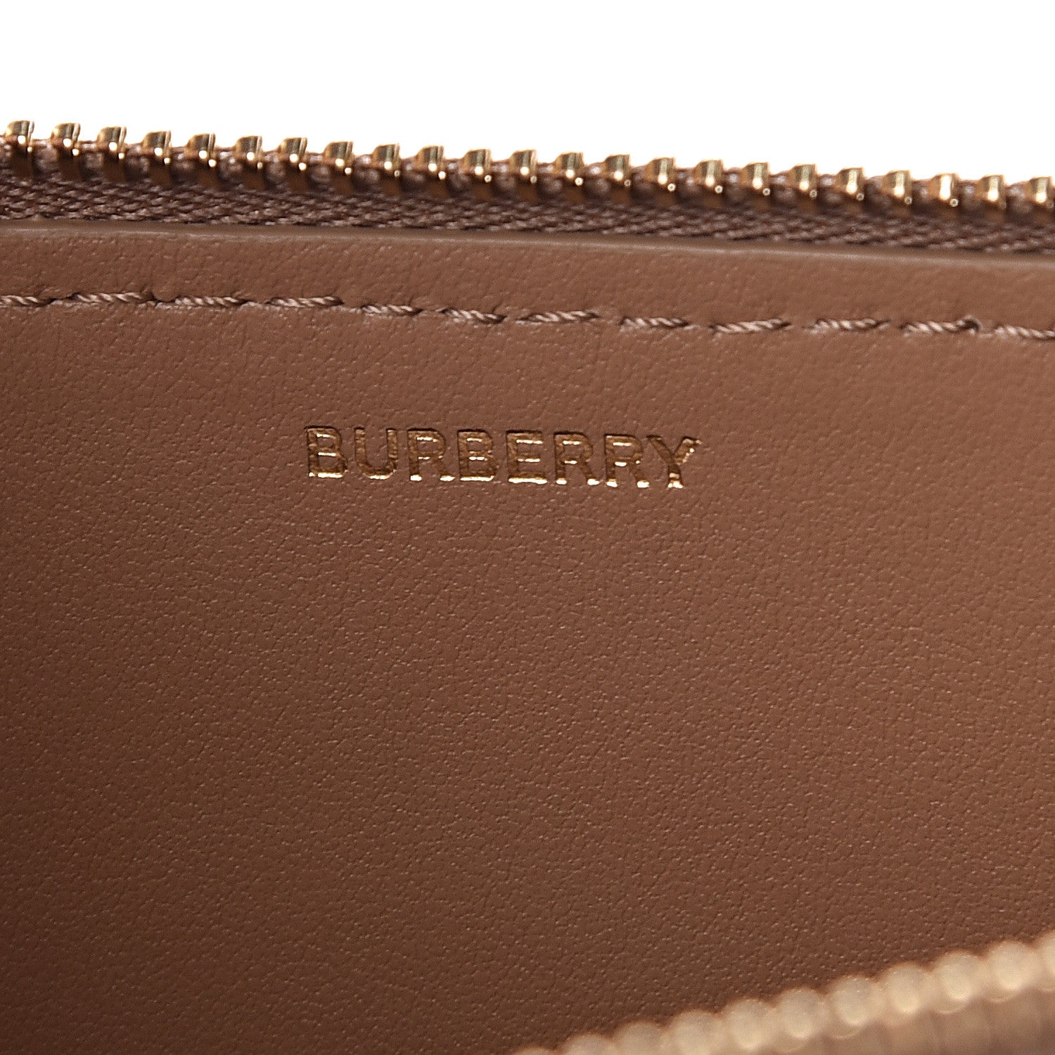 Burberry Calfskin Monogram Panola Zip Pouch Beige 6 of 8