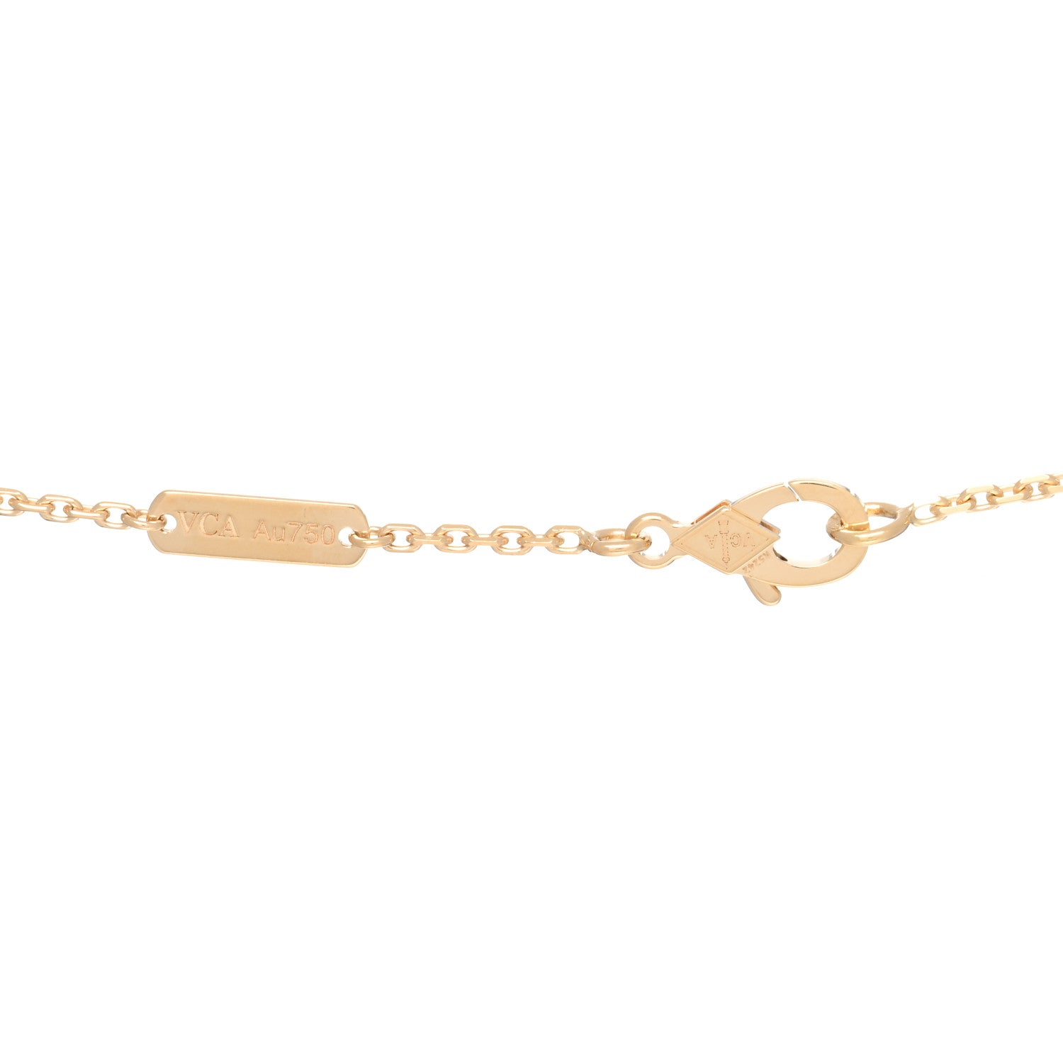 Van Cleef & Arpels 18K Yellow Gold Guilloche Vintage Alhambra Pendant Necklace 3 of 4