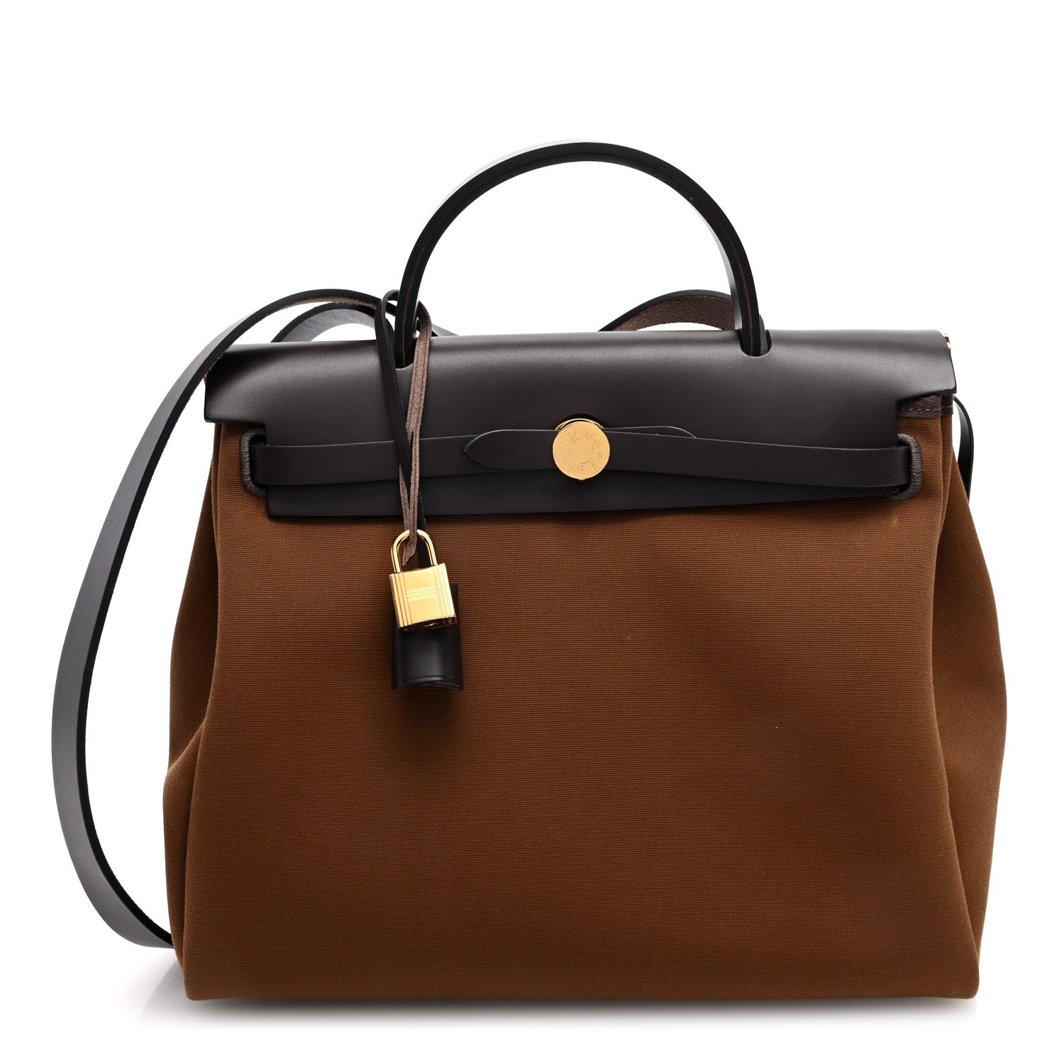 Hermes Toile Officier Vache Hunter Herbag Zip Retourne 31 PM Alezan Bleu Outremer Ebene 1 of 11