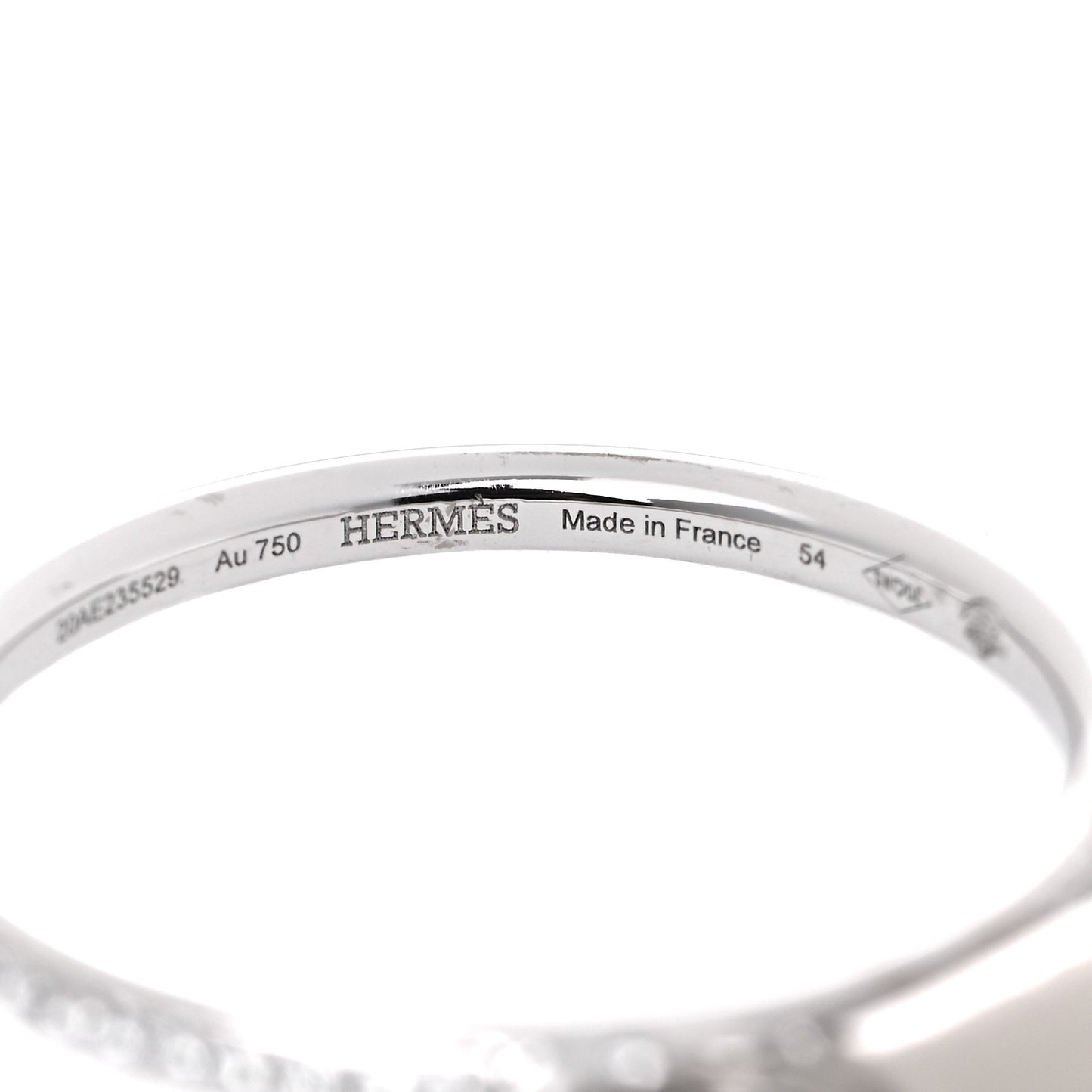 18K White Gold Diamond Kelly Clochette Ring 54 7