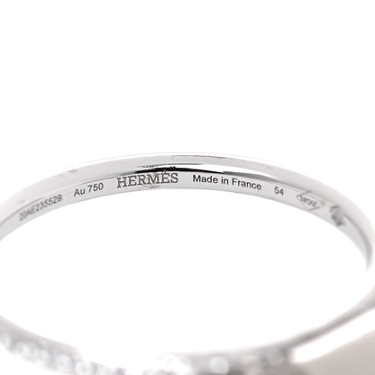 Hermes 18K White Gold Diamond Kelly Clochette Ring 54 7 4 of 7