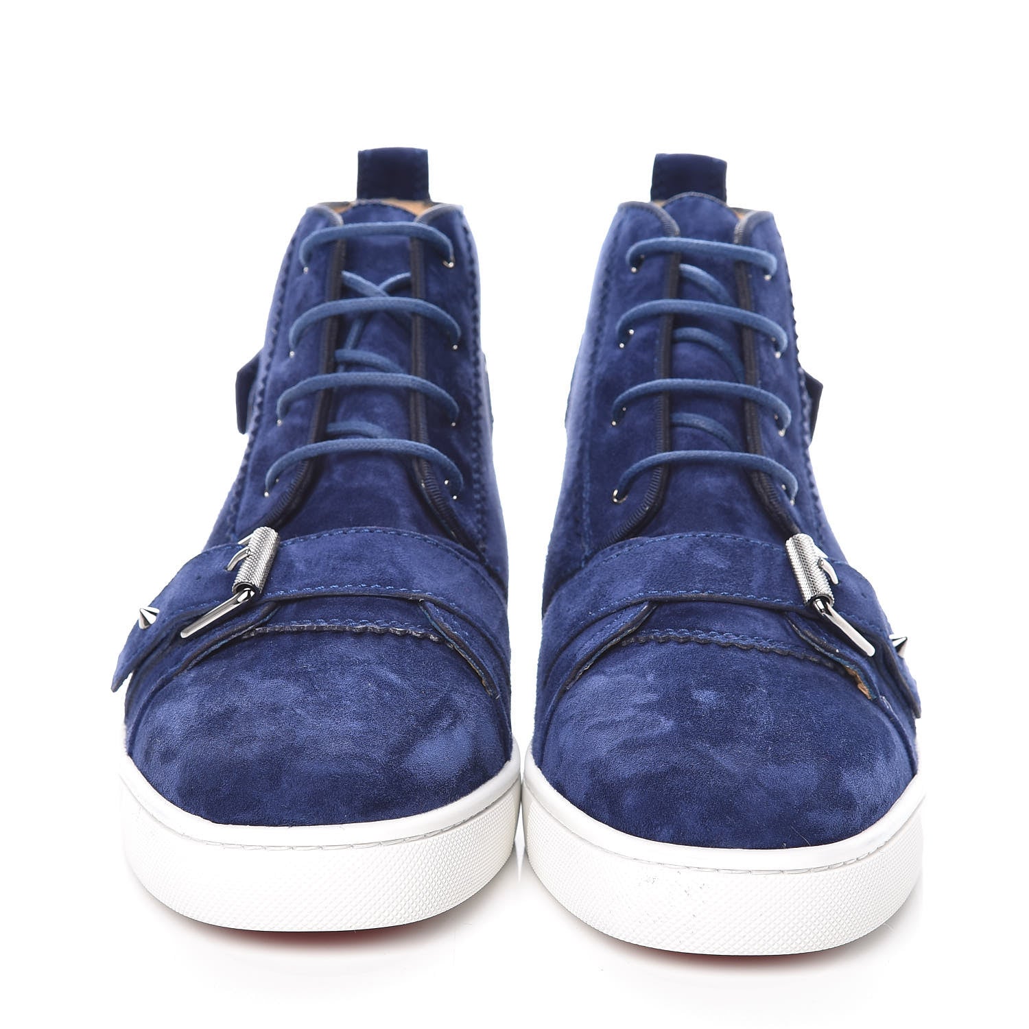 Christian Louboutin Veau Velours Mens Nono Strap Flat Sneakers 40 China Blue 2 of 9