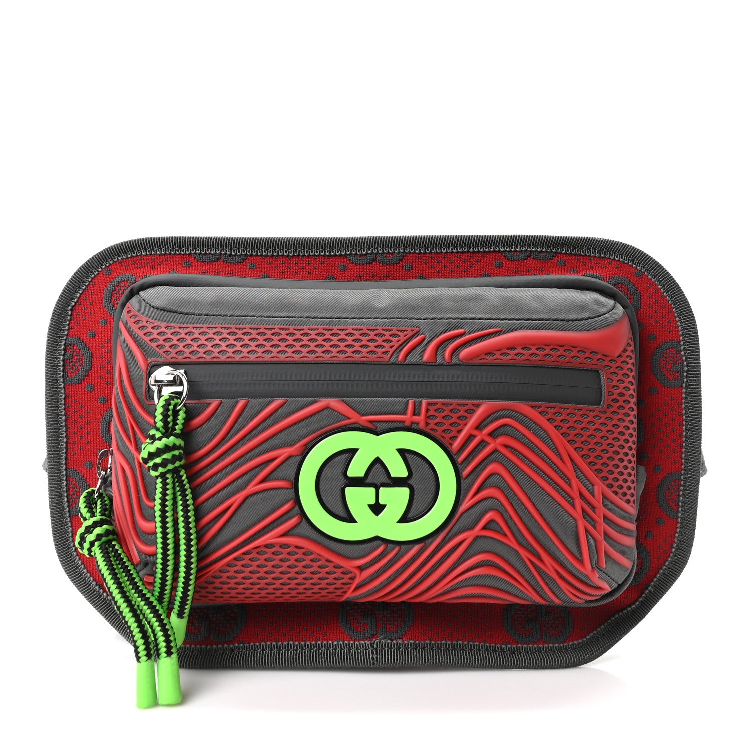 Gucci Jersey GG Monogram All Over Sporty Belt Bag Green Grey Multicolor 1 of 9