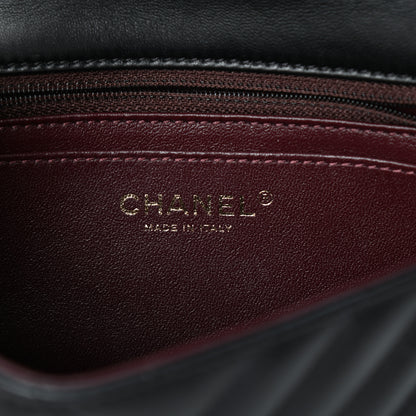 Chanel Lambskin Chevron Quilted Mini Rectangular Flap Black 6 of 9